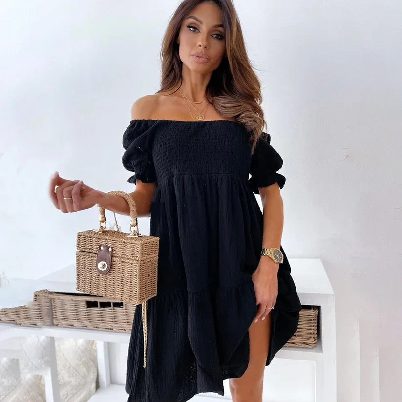 Frona - Robe chic et élégante à épaules découvertes pour femmes
