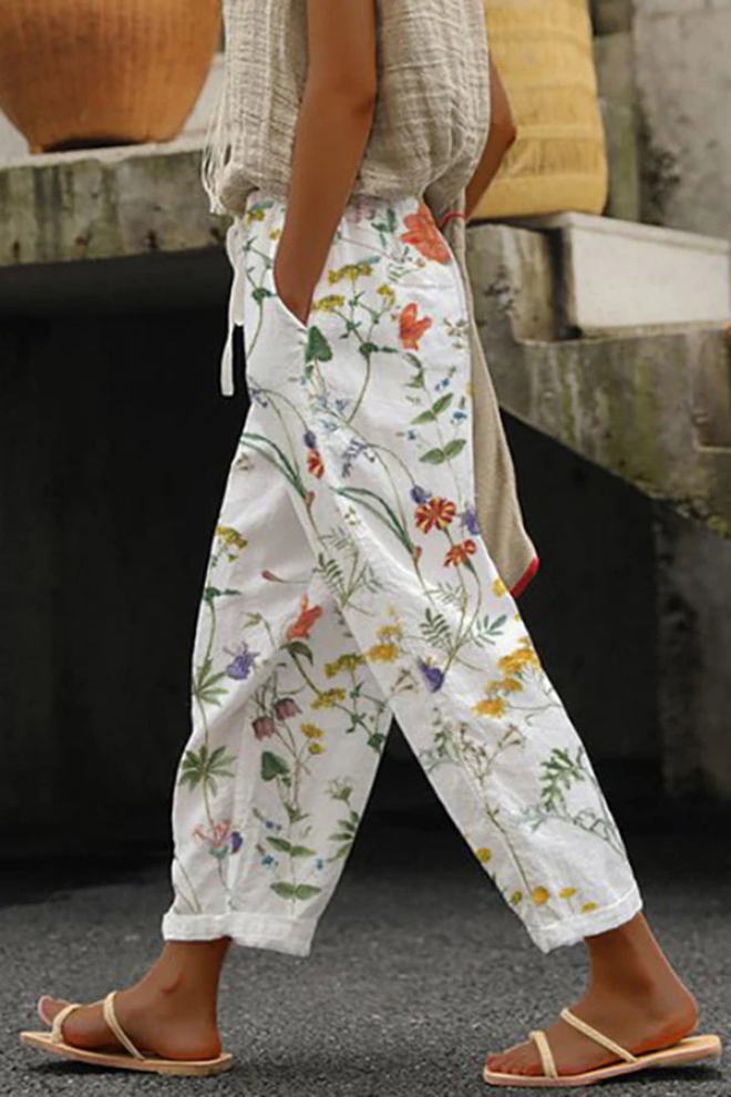 Airish - Pantalon décontracté à poches boutonnées et imprimé unique
