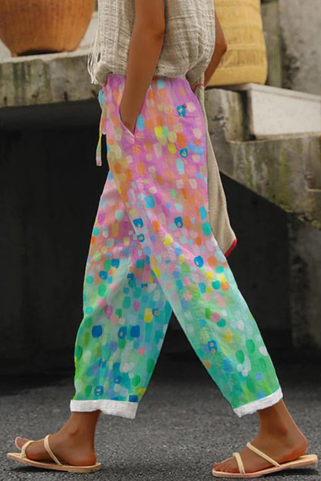 Airish - Pantalon décontracté à poches boutonnées et imprimé unique