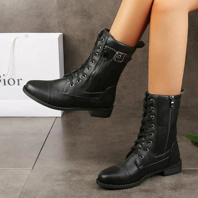 Isolde - Bottes à lacets à moyen terme