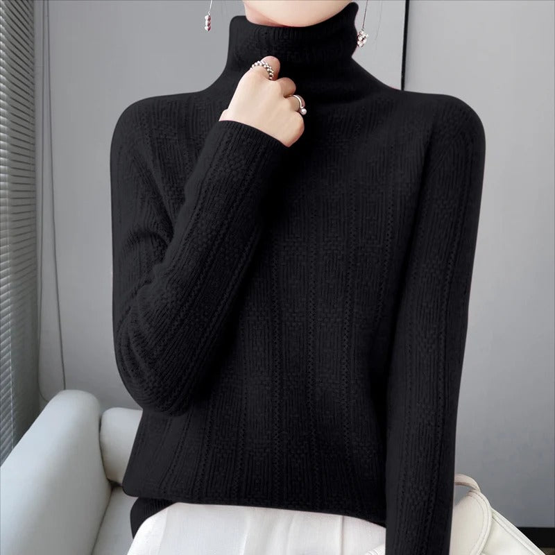 Lillian - Pull en maille à col roulé