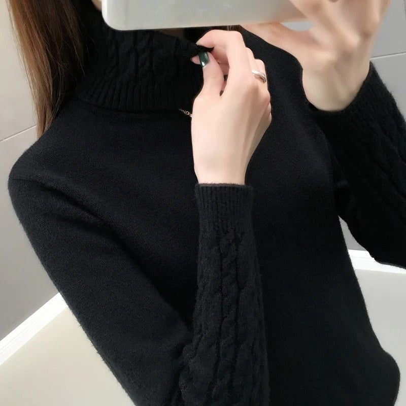 Cora - Pull à col roulé en tricot