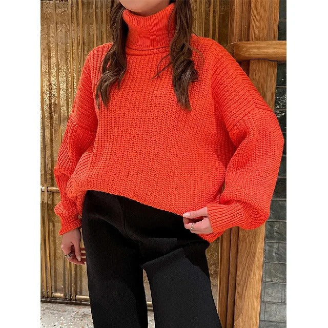Marjorie - Pull col roulé en maille oversize