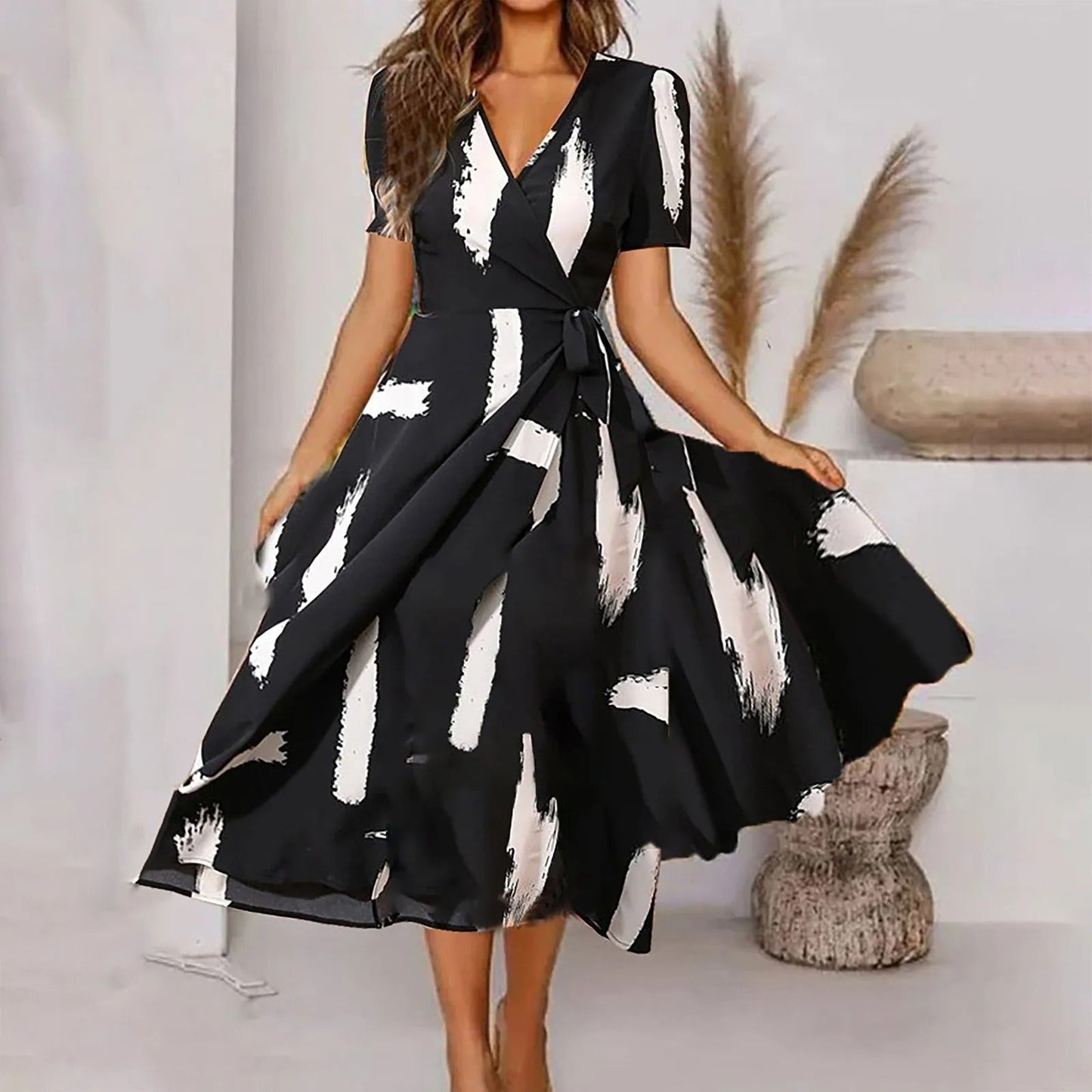 Muriel - Robe longue femme imprimé vintage