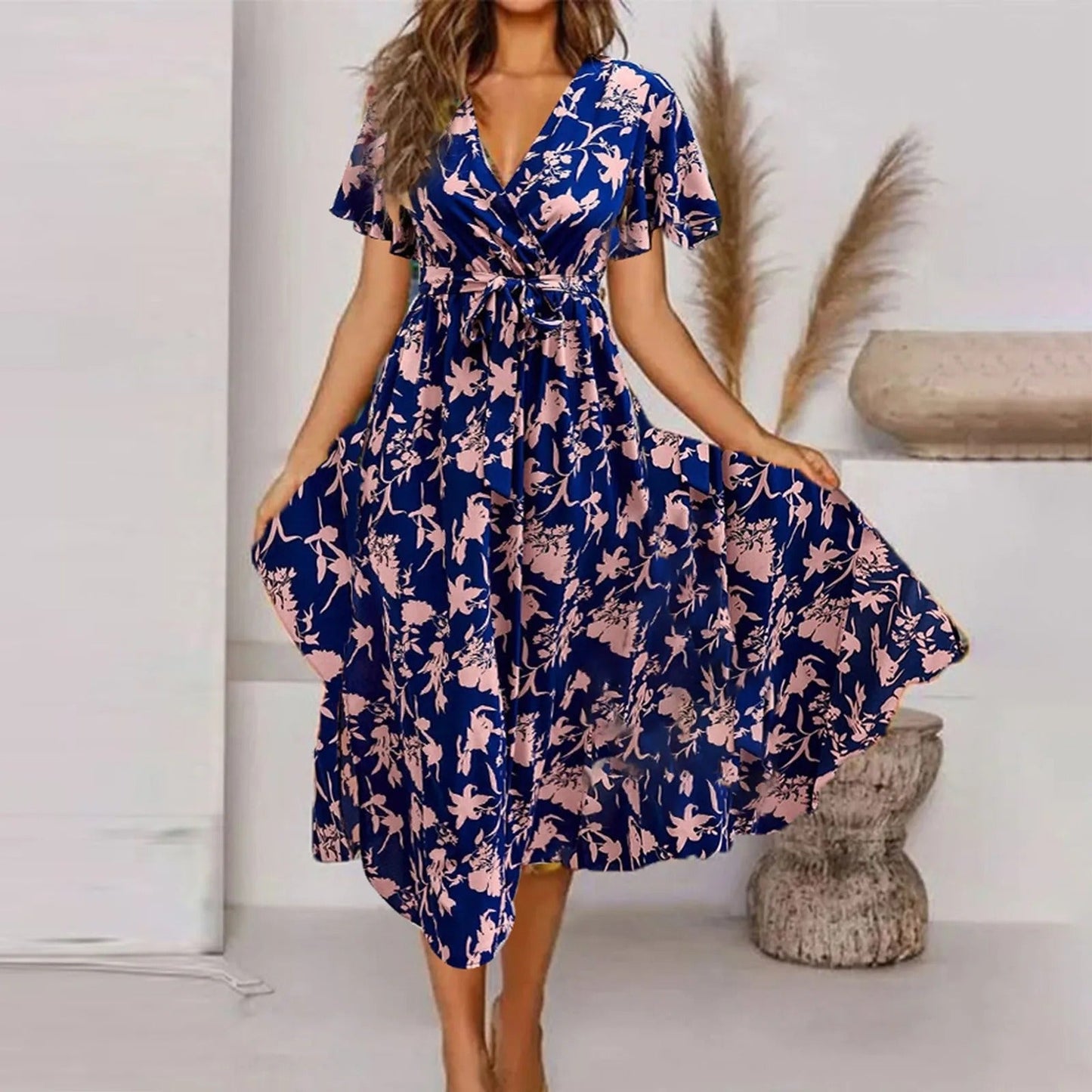 Muriel - Robe longue femme imprimé vintage