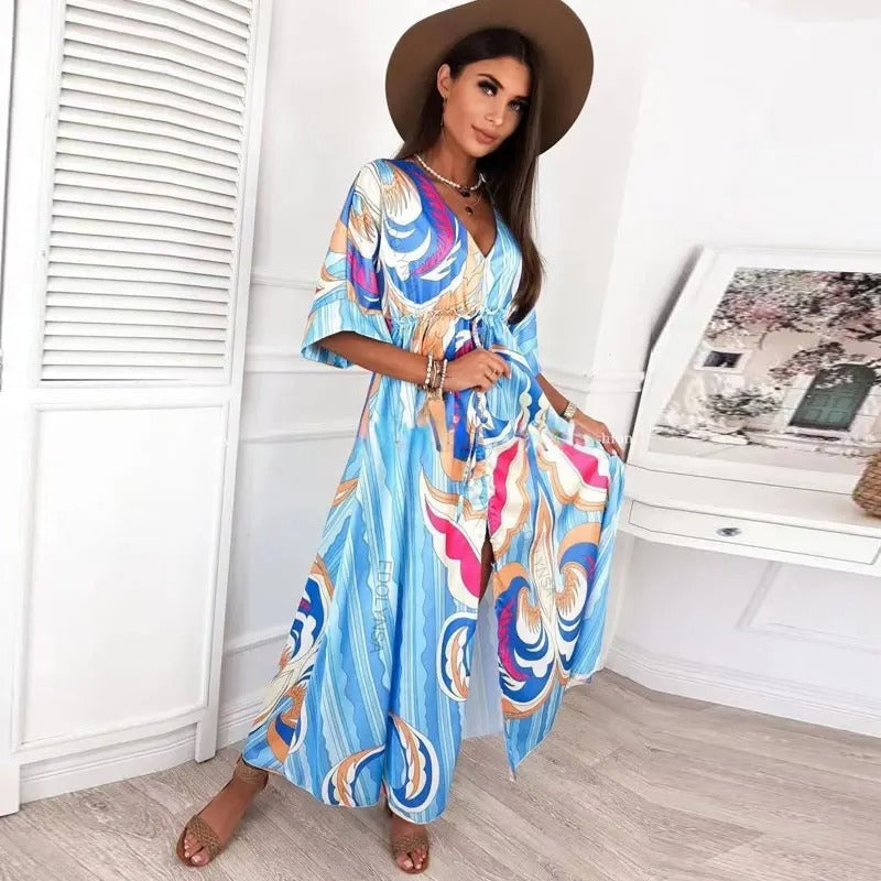 Audrey - Robe élégante à imprimé exquis
