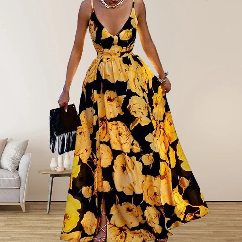 Flora - Robe imprimée avec décolleté en V