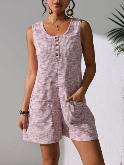 Maricel - Combinaison casual sans manches avec boutons et poches