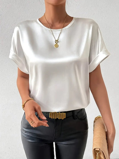Vallie - Chemise à manches courtes et col rond pour femme