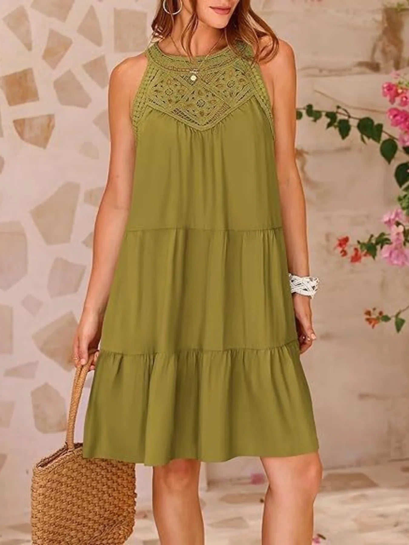 Jezebel - Robe mini en dentelle sans manches