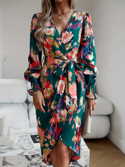 Estella - Robe portefeuille Allover Print