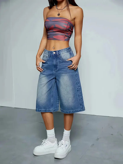 Wilda - Short en jean taille haute tendance pour femme