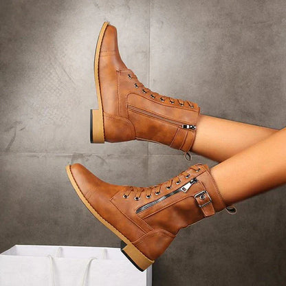 Isolde - Bottes à lacets à moyen terme