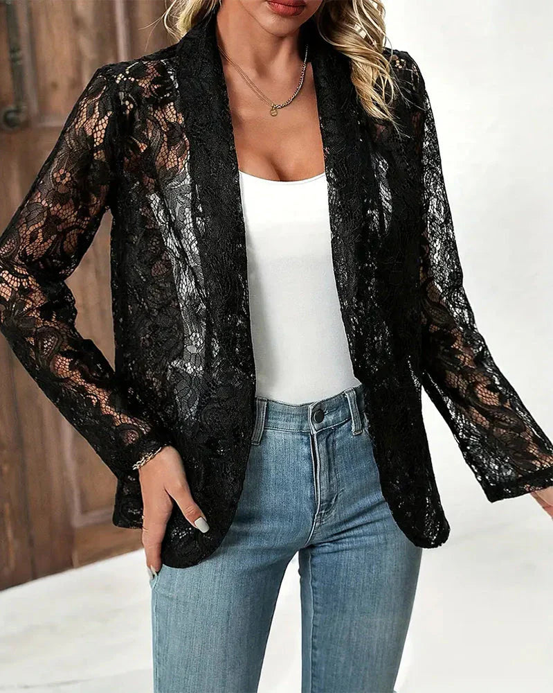 Eloise - Blazer en dentelle à col revers