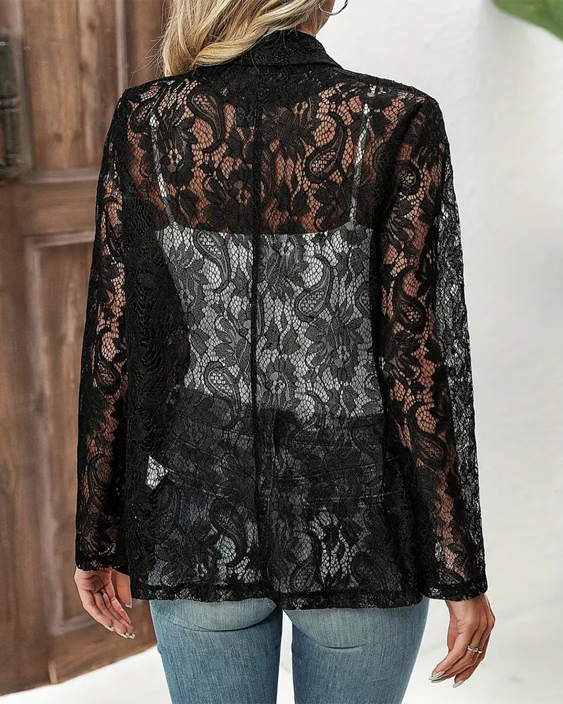 Eloise - Blazer en dentelle à col revers