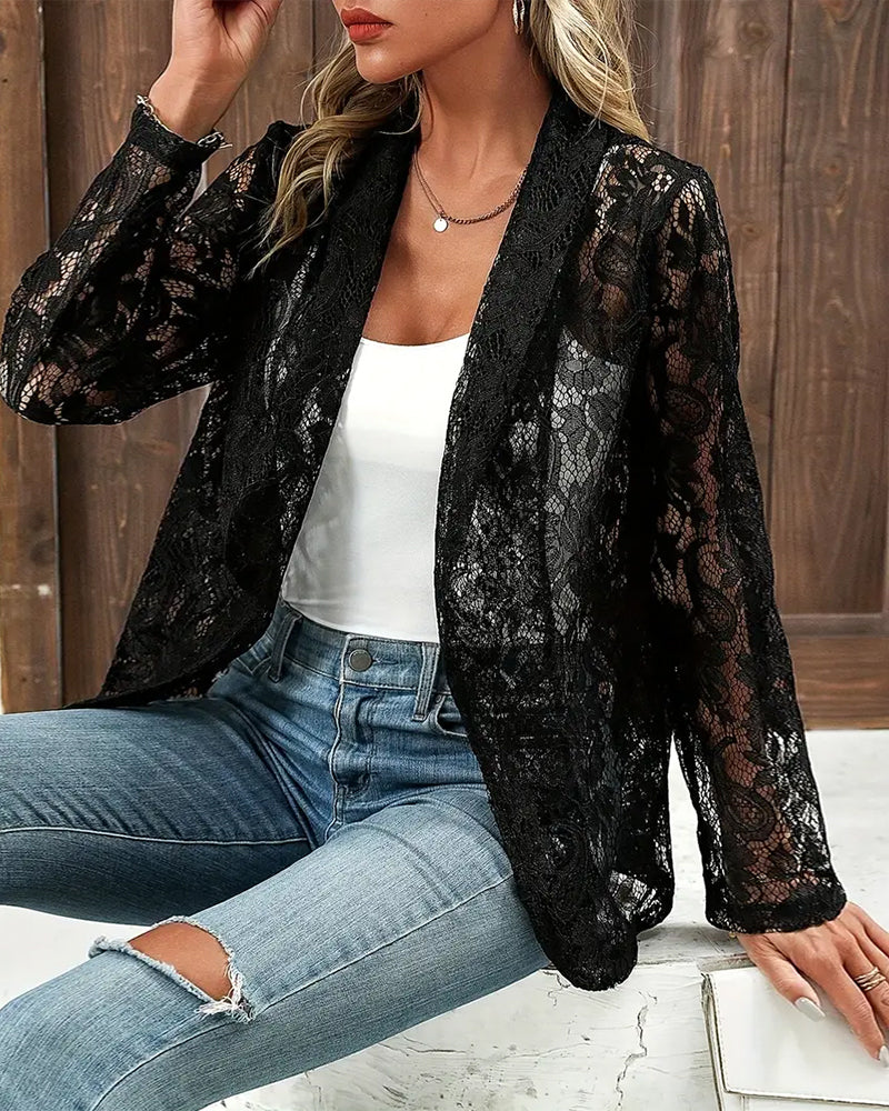 Eloise - Blazer en dentelle à col revers