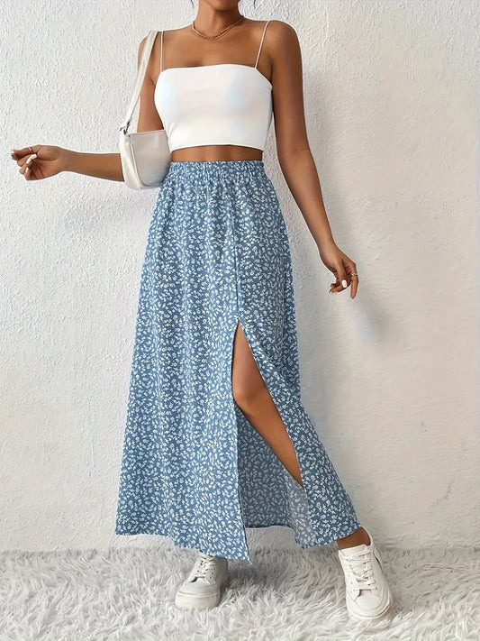 Ivara - Jupe taille haute à imprimé floral pour femmes