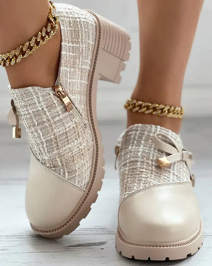 Louvica - Chaussures élégantes pour femmes avec blocs de couleurs et détails nœud