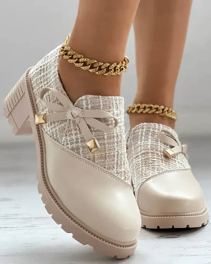 Louvica - Chaussures élégantes pour femmes avec blocs de couleurs et détails nœud