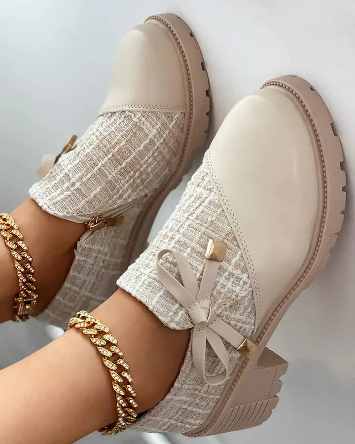 Louvica - Chaussures élégantes pour femmes avec blocs de couleurs et détails nœud