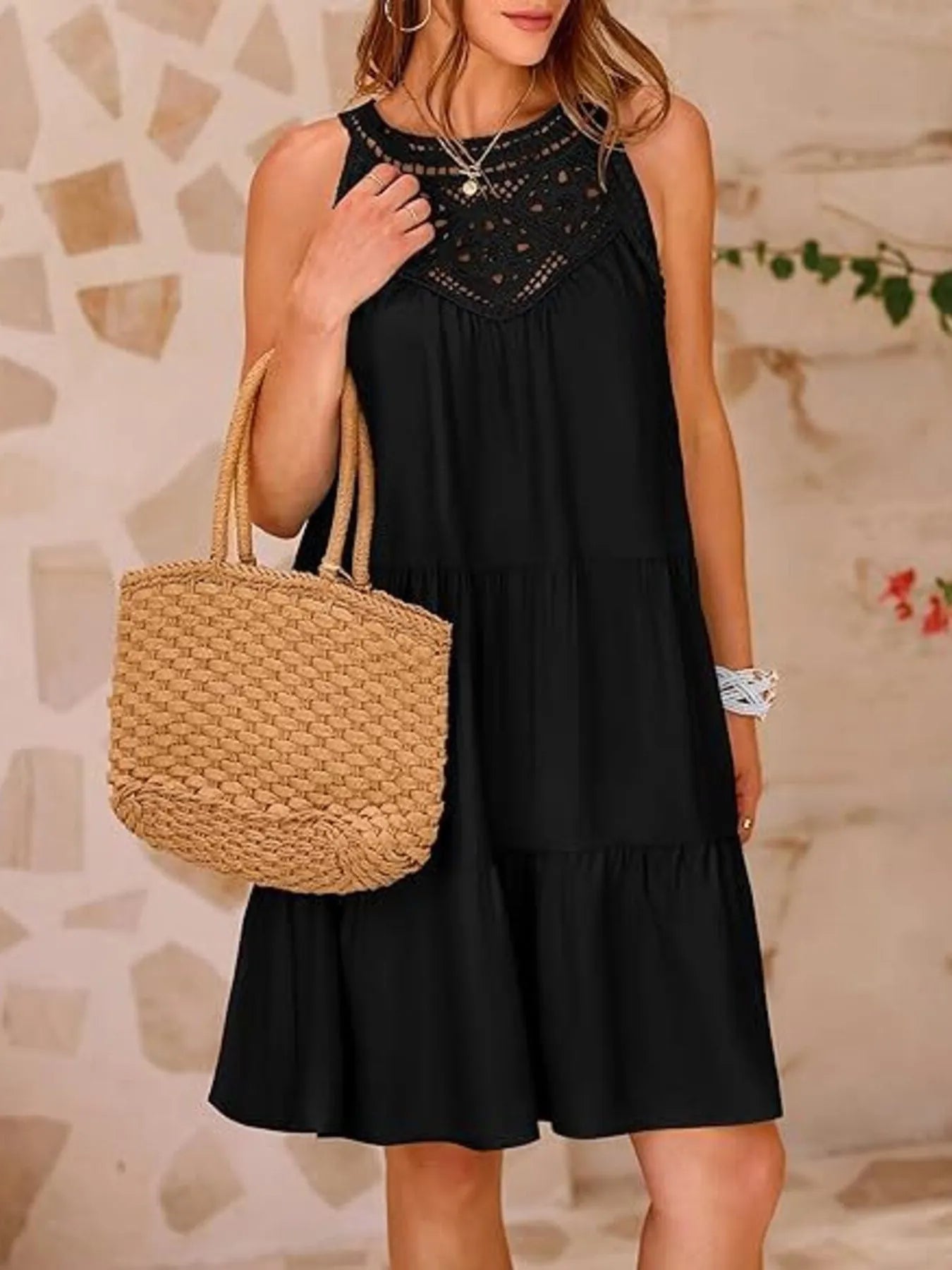 Jezebel - Robe mini en dentelle sans manches