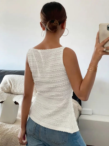 Carsie - Chemisier boutonné sans manches élégant pour femme