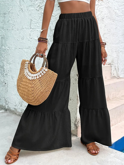 Ardella - Pantalon large à ourlet volant pour femmes