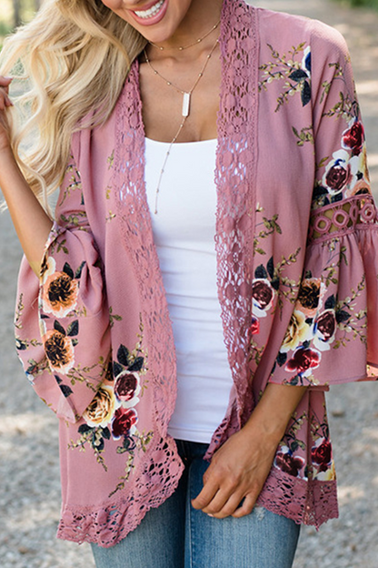 Pia - Veste polyvalente et élégante avec blouse fleurie