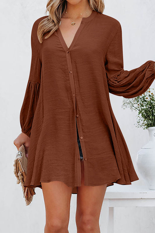 Emmalyn - Élégante blouse à col en V et manches longues
