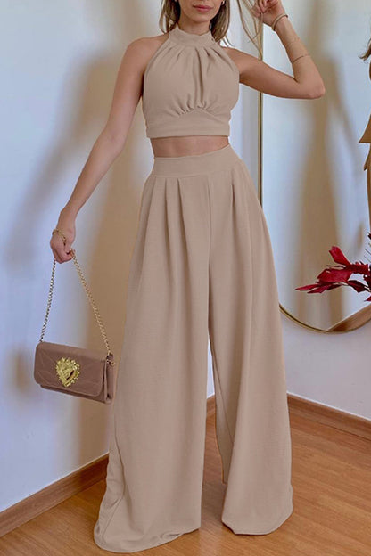 Corinna – Ensemble élégant avec top sans manches et pantalon large