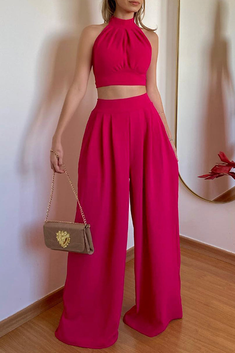 Corinna – Ensemble élégant avec top sans manches et pantalon large