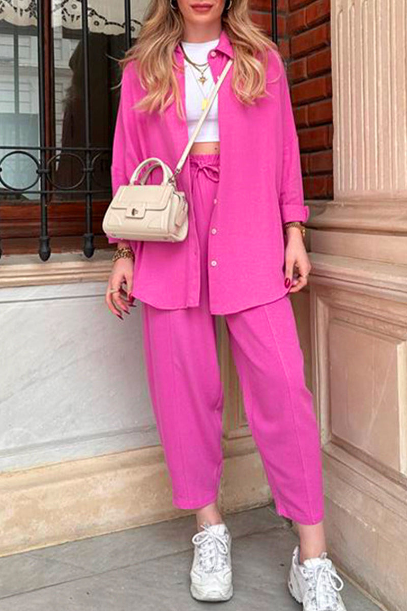 Margareta - Ensemble casual chemise à manches longues et pantalon avec ...