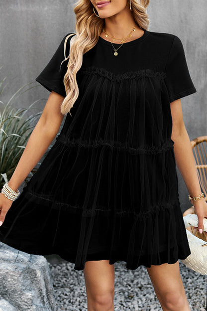 Criselda - Élégante robe courte casual à manches courtes