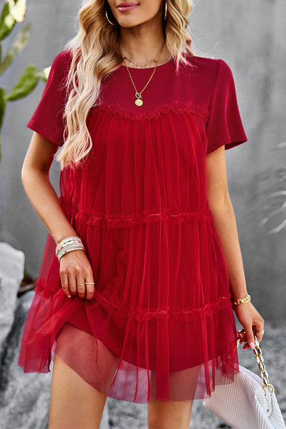 Criselda - Élégante robe courte casual à manches courtes