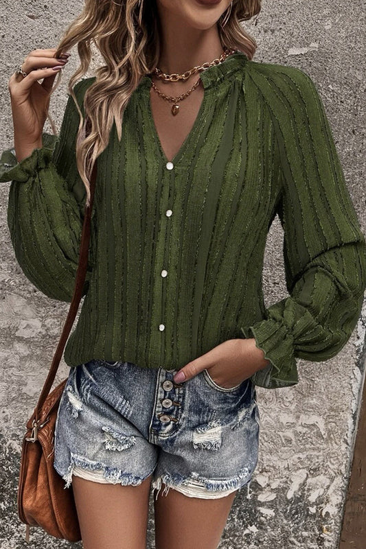 Jaslyn - Élégante blouse à manches longues avec boutons