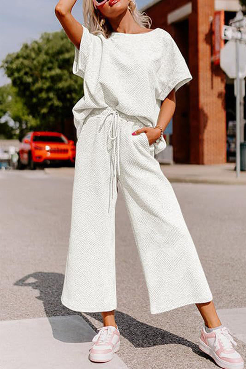 Elena – Ensemble casual t-shirt ample et pantalon large