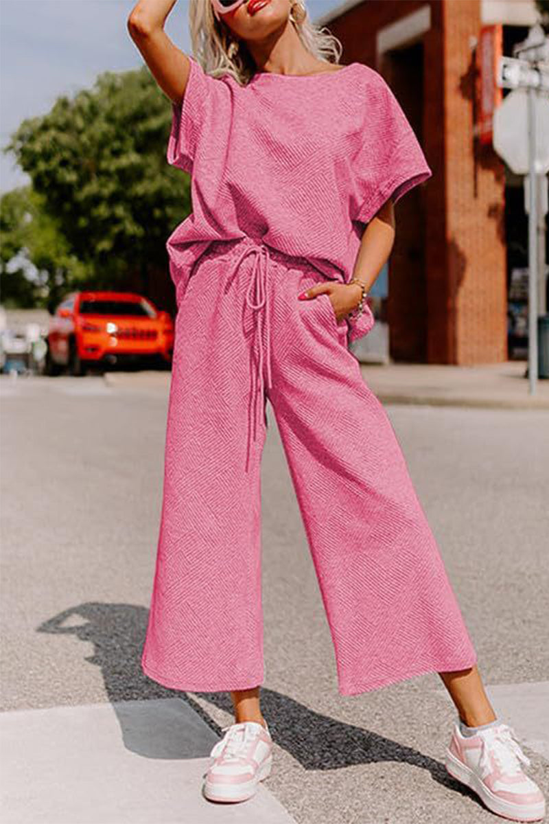 Elena – Ensemble casual t-shirt ample et pantalon large