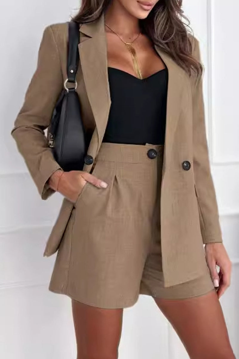 Sylvia - Ensemble élégant blazer à manches longues et short