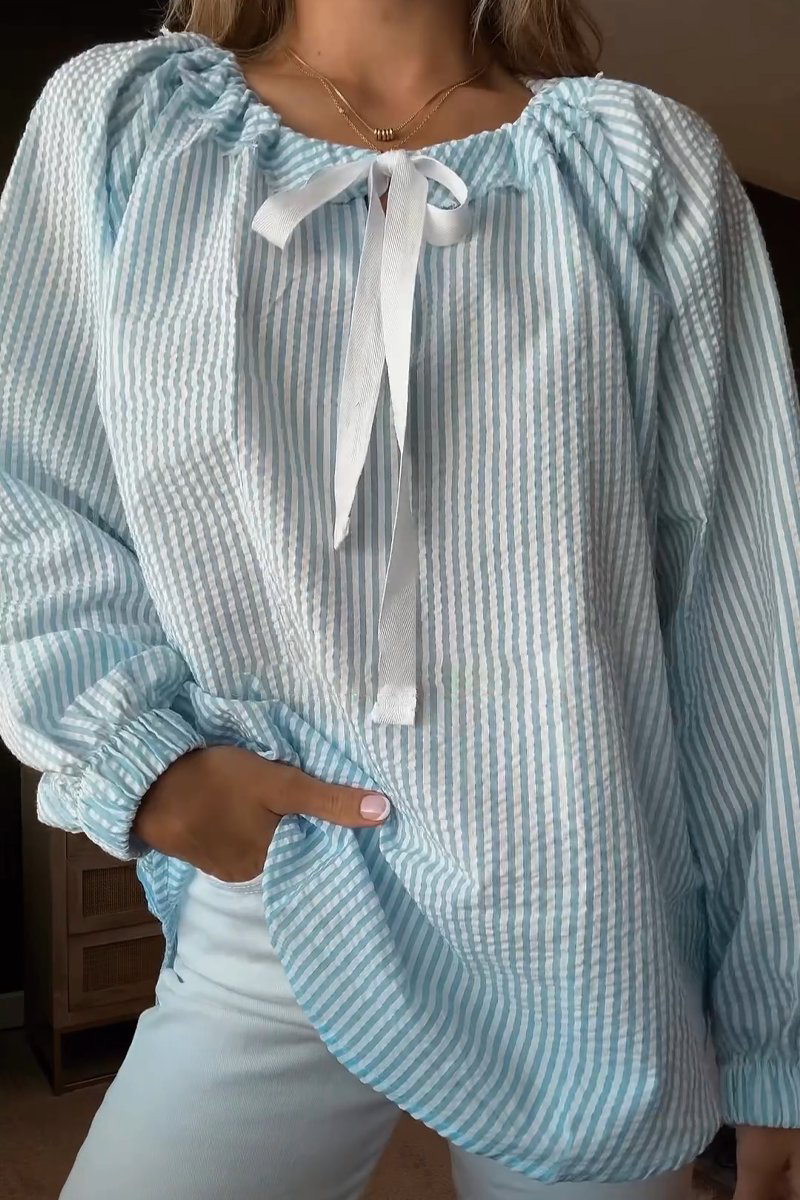 Loisa - Blouse décontractée à rayures et manches longues