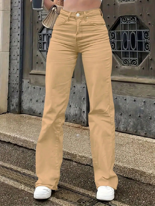 Elisse - Jean décontracté taille haute à jambe large