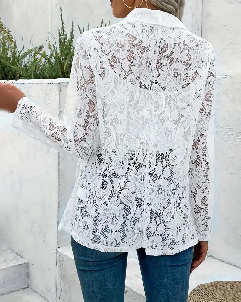 Eloise - Blazer en dentelle à col revers