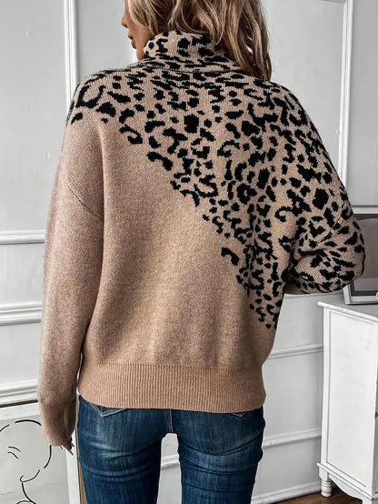 Beryl - Pull imprimé léopard et pull à col roulé