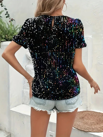 Tillie - Encolure ronde ornée de paillettes