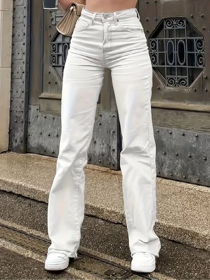 Elisse - Jean décontracté taille haute à jambe large