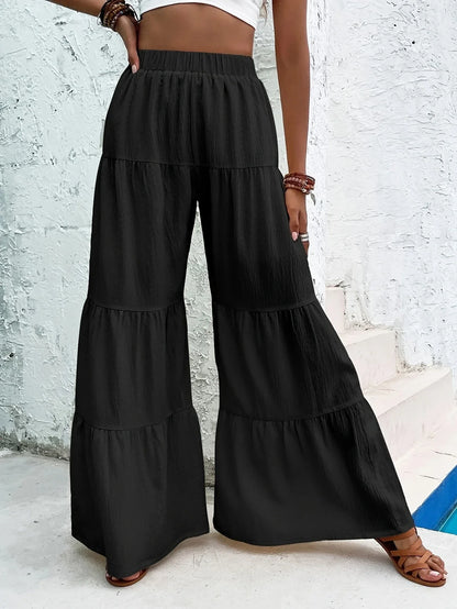 Ardella - Pantalon large à ourlet volant pour femmes