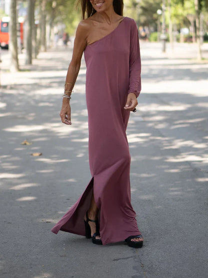 Felicity - Robe longue fluide à épaules dénudées