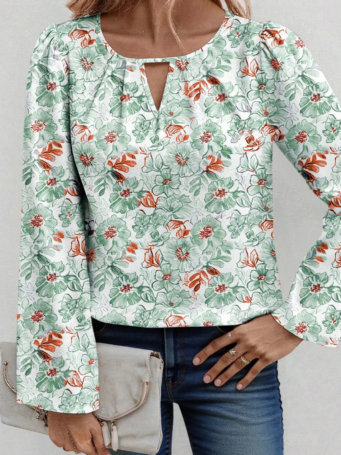 Soraya - Blouse chic à manches longues et imprimé floral