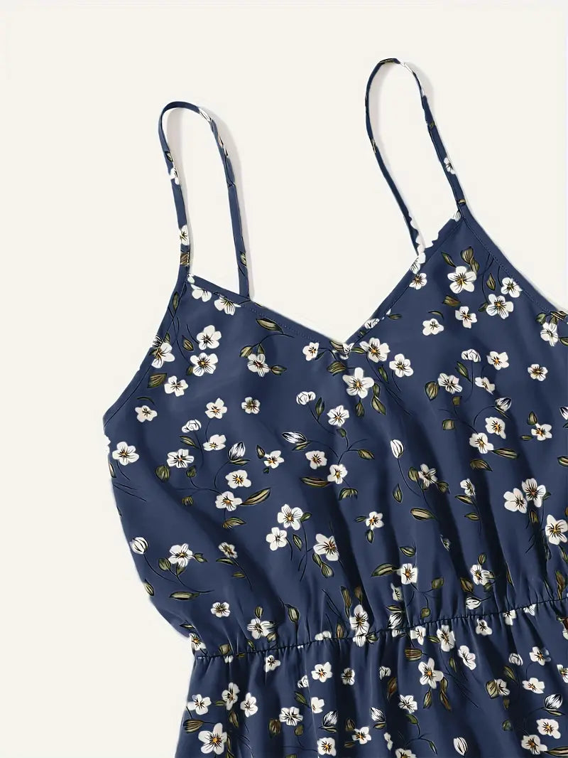 Ardelia - Robe à bretelles spaghetti et col en V à imprimé floral pour femme