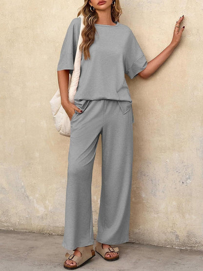 Melodie - Ensemble décontracté avec t-shirt oversize et pantalon large