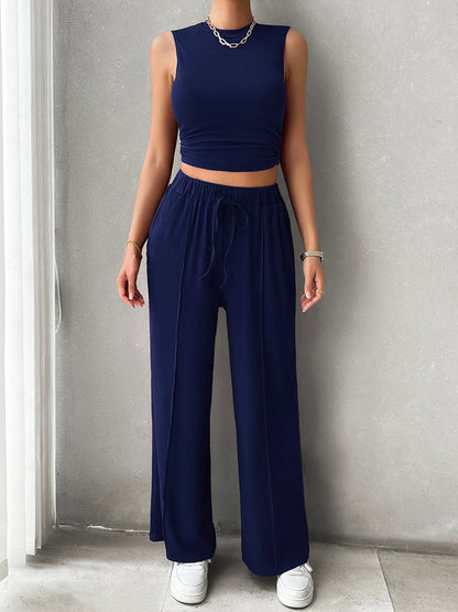 Jelai - Ensemble casual débardeur et pantalon à cordon de serrage